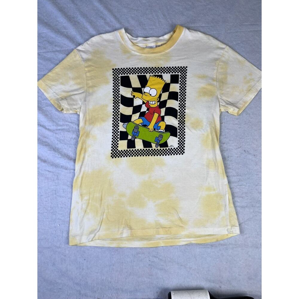 The Simpsons: "Bart Skateboarding", Size XS Color (Tie-Dye) Yellow EUC